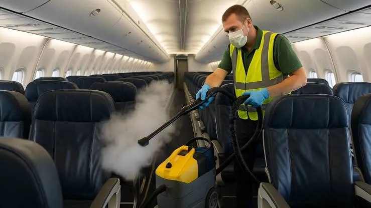 Limpieza técnica de una aeronave con procedimientos específicos y productos adecuados.
